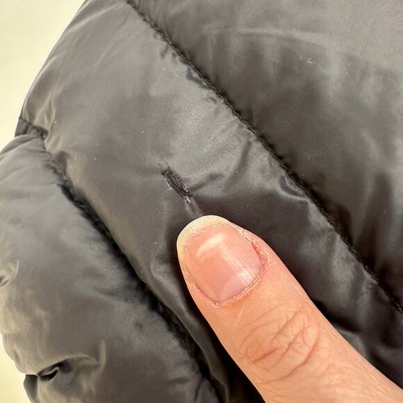 Dutch Bros Central Oregon Puffer Jacket Small Black Hooded Down Insulated Coat - Picture 5 of 10